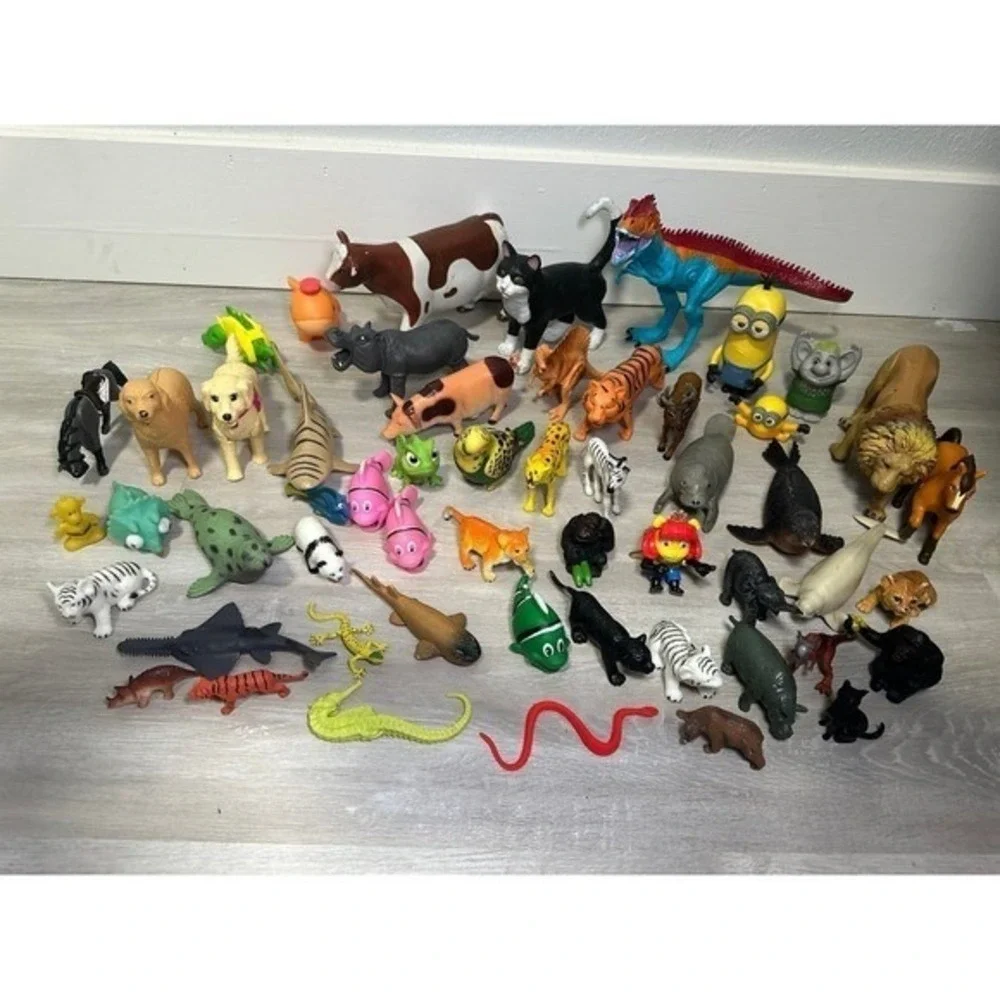 Animal Figures Lot Pieces Plastic Farm Zoo Dinosaurs Toys For Kids